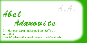 abel adamovits business card